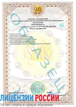Образец сертификата соответствия (приложение) Голицыно Сертификат OHSAS 18001